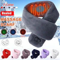 winter outdoor windproof warm heated scarf men women usb electric heating scarf smart heating vibration massage plush scarves