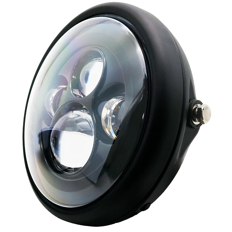 7.5 inch LED Motorcycle Headlight Hi/Lo Beam Round Headlamp with Housing Bucket for Suzuki BMW Honda Yamaha Cafer Racer Bobber - купить по