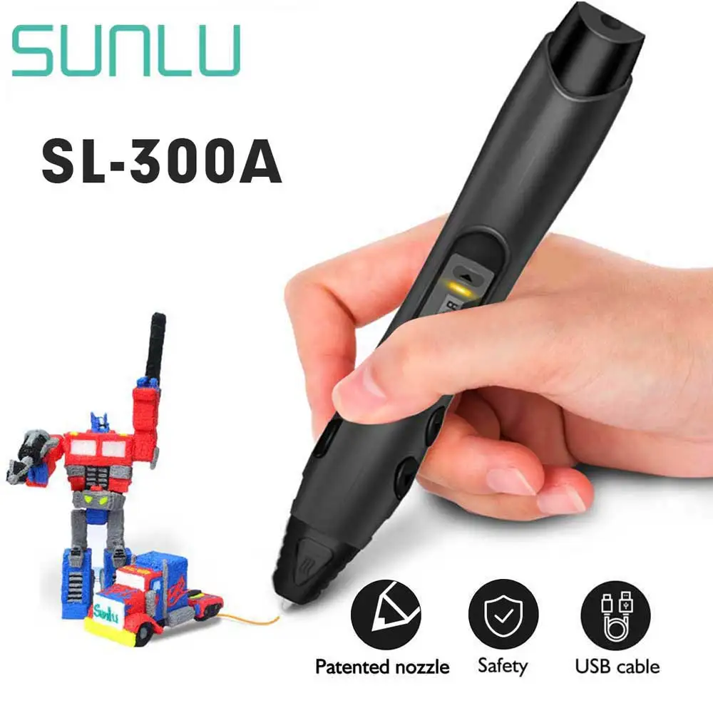 SUNLU 3D Ручка SL-300A поддержка ABS/PLA/PCL нити 1,75 мм детские ручки для рисования Регулируемая температура волшебная ручка