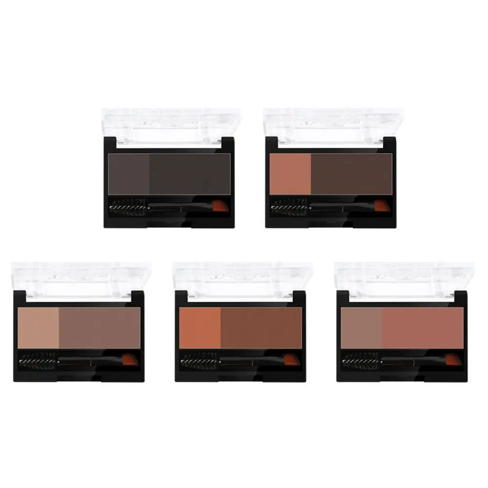 Двухцветная пудра для бровей штамп водостойкая долговечная быстрое макияж