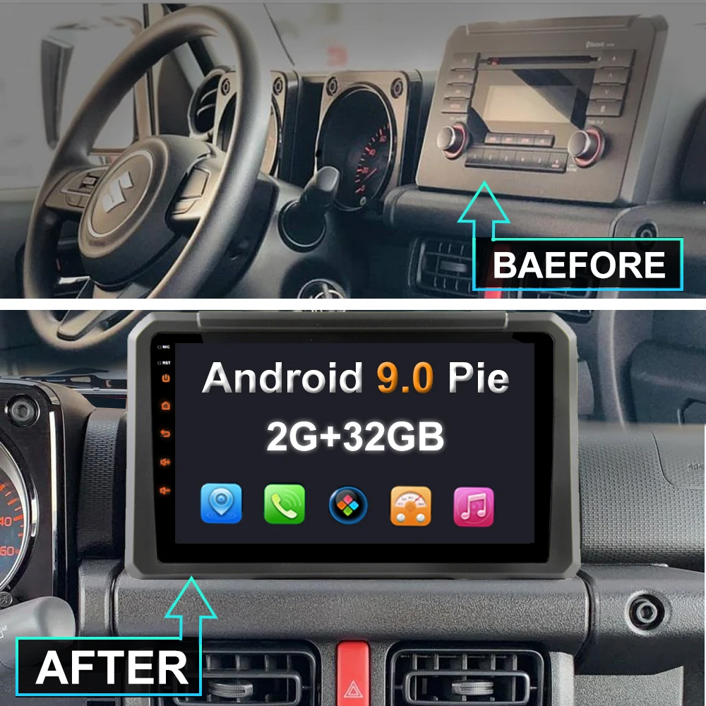 YAZH Android 9 0 автомобильный блок мультимедиа для Suzuki Jimny UTE 2019 2020 с &quot2.5D IPS дисплей Carplay