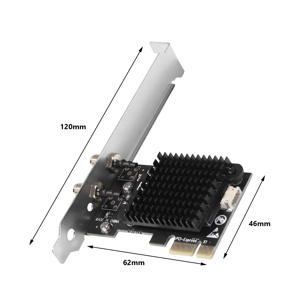 

2.4G/5GHz Dual Band Gigabit PCI-E 1X Wireless Network Card Bluetooth-compatible 5.1 PCI Express WiFi Receiver Adapter for PC