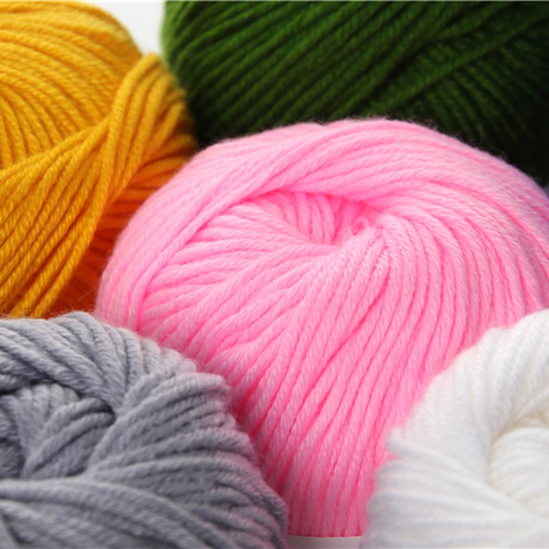 

4pcs 50g Yarn for Knitting Purse Sweater Hat Eco-friendly Dyed Baby Cotton Yarn for Crochet