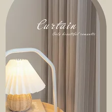 Cortinas nórdicas de algodón arrugado para sala de estar, cortinas de luz de cáñamo para dormitorio, comedor, té, leche, 2021 (1)