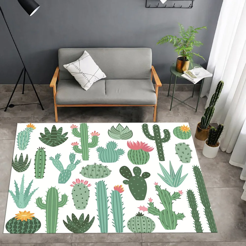 

Tropical Cactus Anti-Slip Carpet Door Mats Kitchen Room Floor Mat Rug Home Decor Floor Mat for Living Room Bedroom Bathroom Rugs