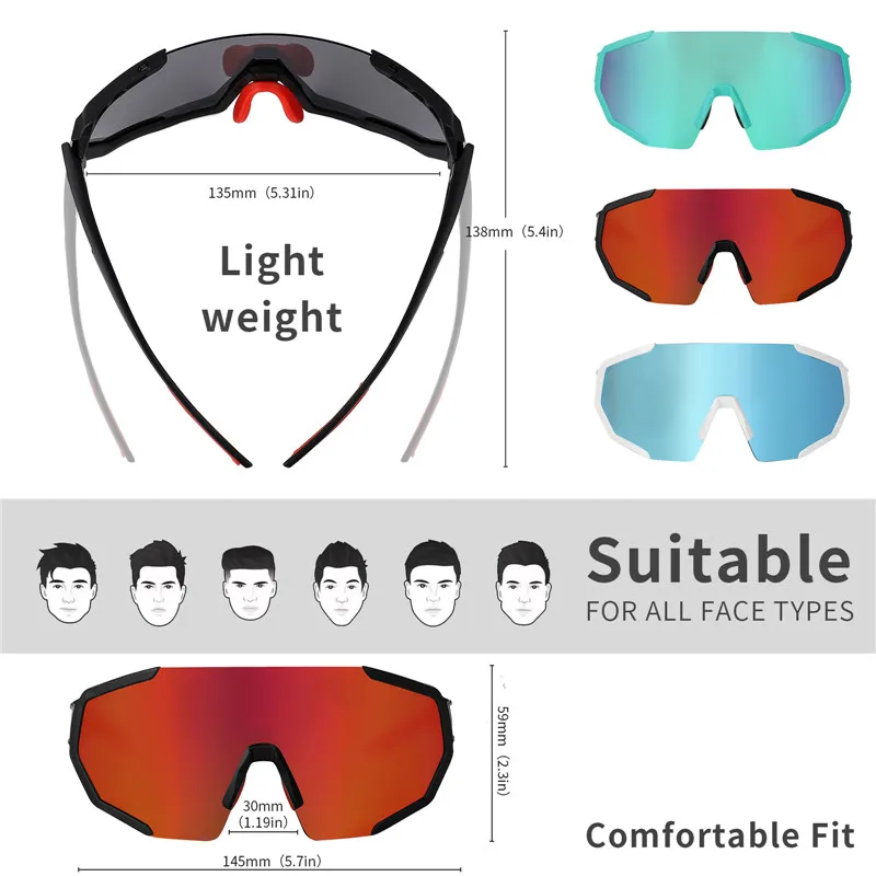 

WEST BIKING Professional Polarized 3 Lens Cycling Glasses MTB Road Bike Sport Sunglasses Bike Eyewear UV400 Bicycle Goggles