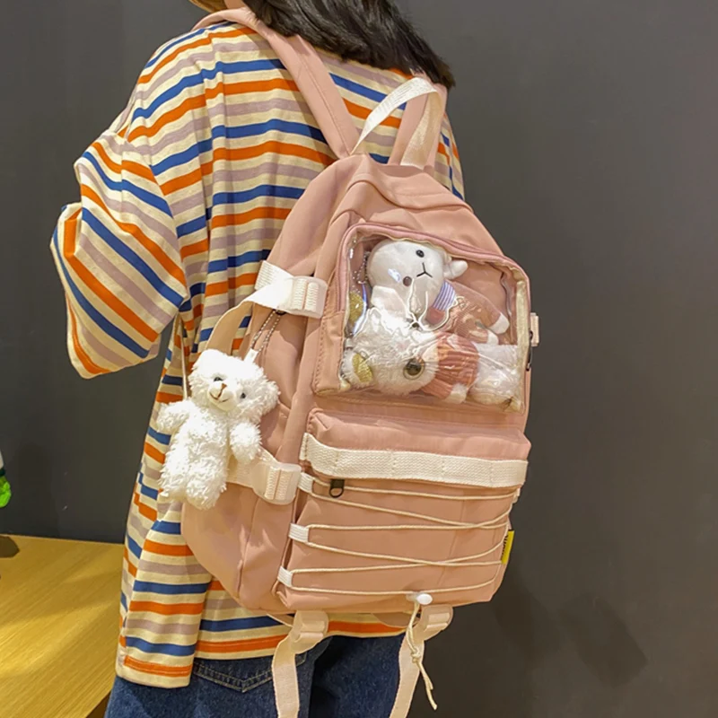 

EST Transparent PVC Large Capacity Kawaii Rabbit Backpack For Teenager GIrls Backpack School Bag Women 2021 New Bag Mochila Cute