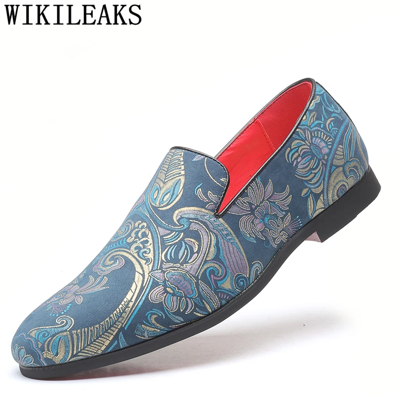 Туфли мужские классические с вышивкой лоферы элегантные итальянские