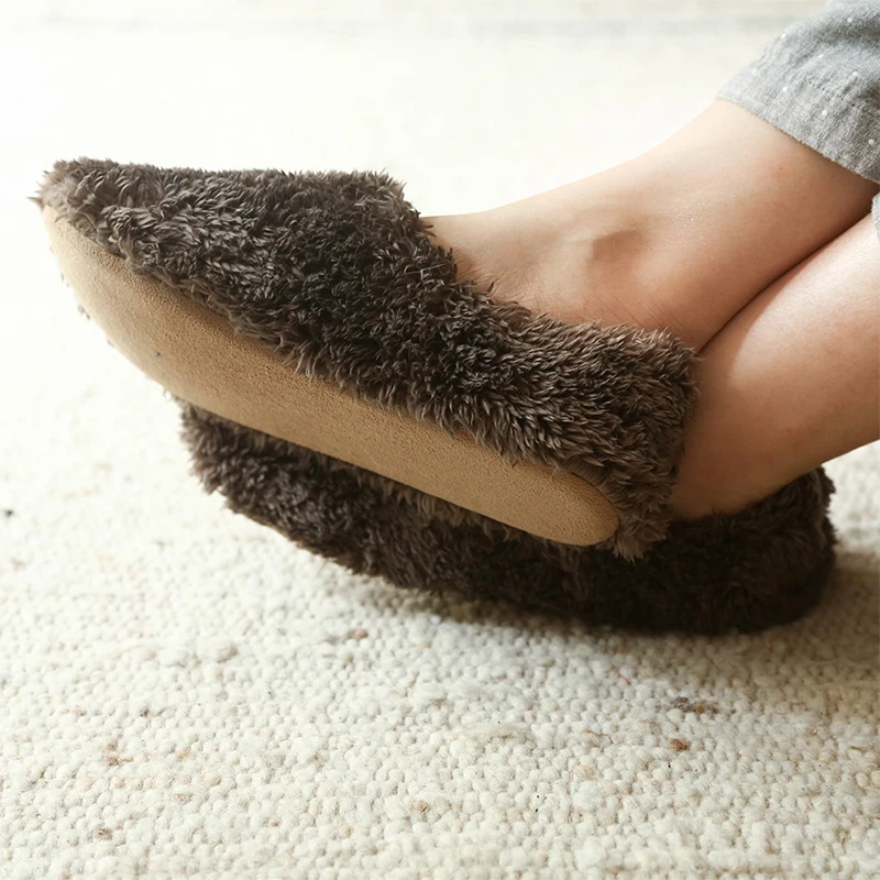 

Winter Floor Shoes Woman House Slippers Indoor Socks Shoes Warm Fur Cotton Slipper Plush Insole Anti-Skid Sole Soft Fur Ladies