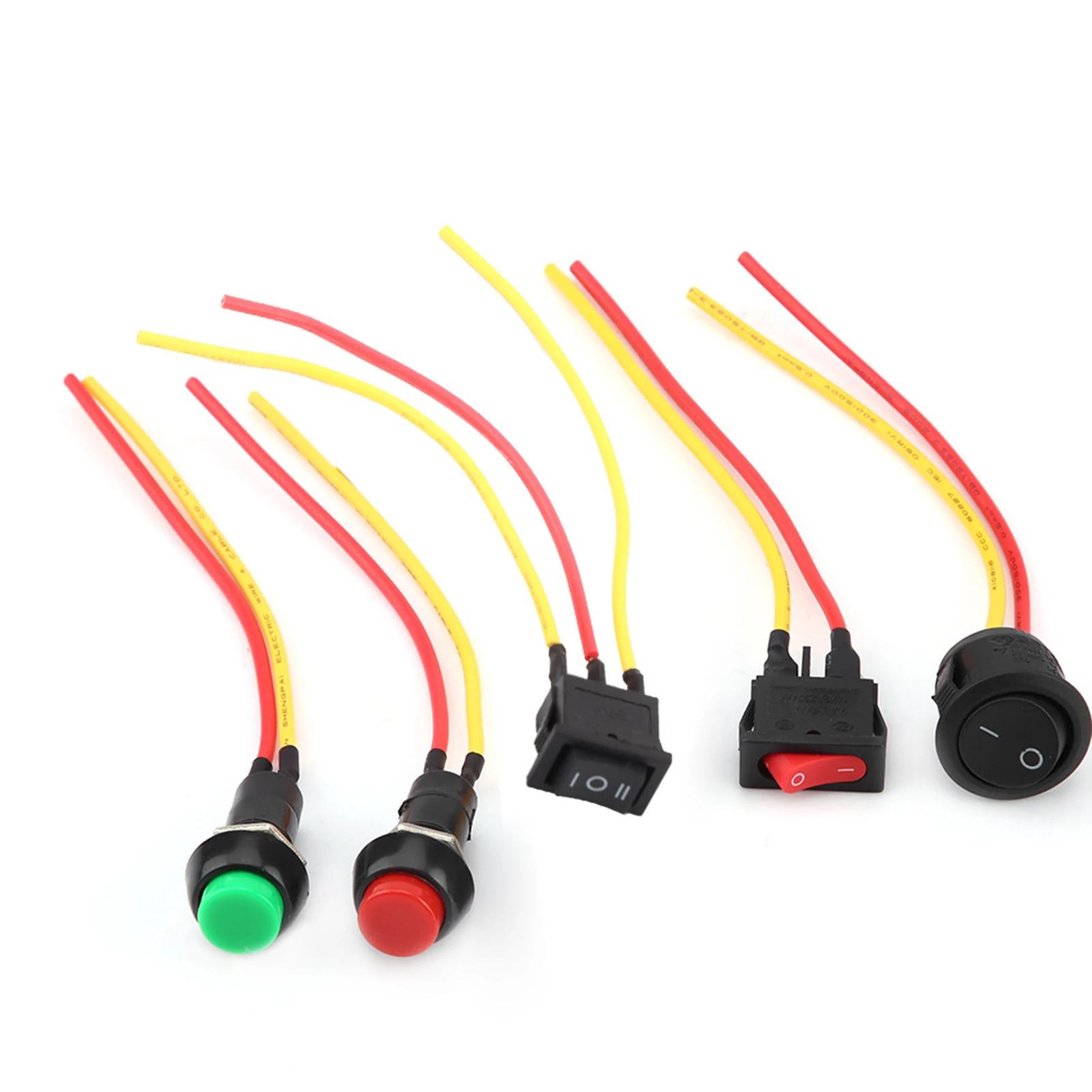 AC 6A/10A 250V 2 проводное крепление SPST вкл/выкл защелкивающийся клавишный