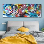 Абстрактные цвета холст плакат синий и желтый настенная живопись спальня комнатная настенная Современная печать без рамки