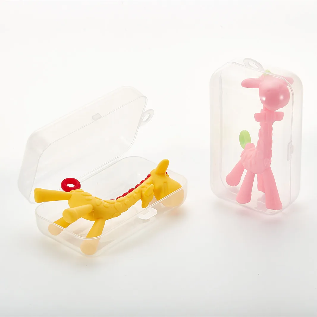 Mordedor de silicona de grado alimenticio para beb&eacute;, juguete para morder, sin BPA, con dibujos de animales coloridos-2
