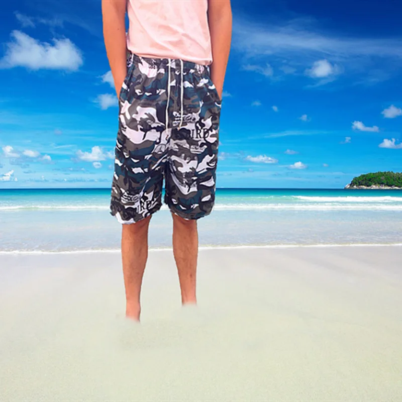 

2022 new style beach pants men's pants quick-drying five points leisure sports pants drifting shorts over the knee big pants