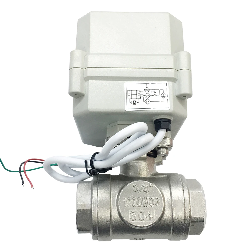 AC110V 230V 3/4/7 провода Электрический привод клапан DN20 3 пути L/T порт SS304 3/4 'Ƈ.0Mpa