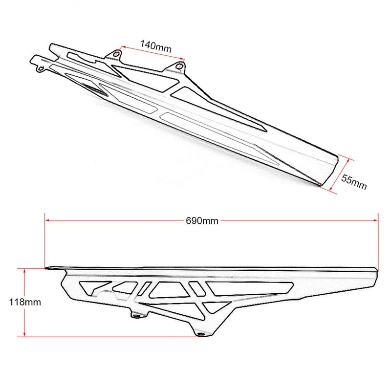 

Rear Back Drive Chain Guard Mud Cover Panel Shield Cowl Protector for Honda CRF1000L Africa Twin DCT 2016-2019