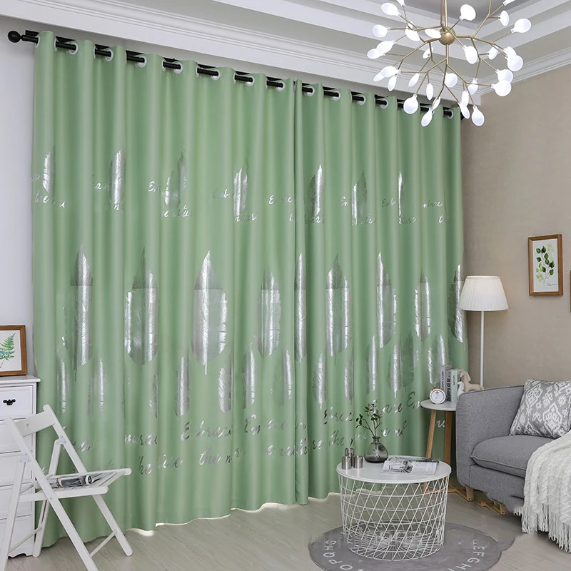 Затемняющие шторы с серебряными листьями для спальни золотые блестящие детской