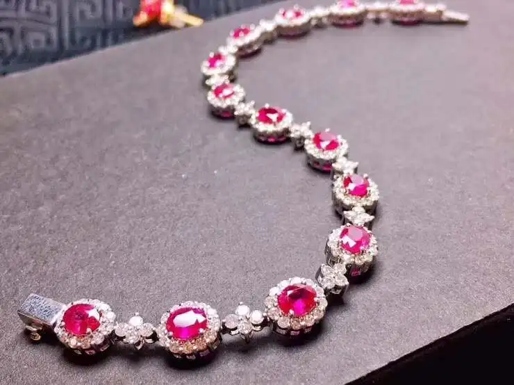 Свадебный браслет стихийных бедствий и реальные рубиновый твердый S925