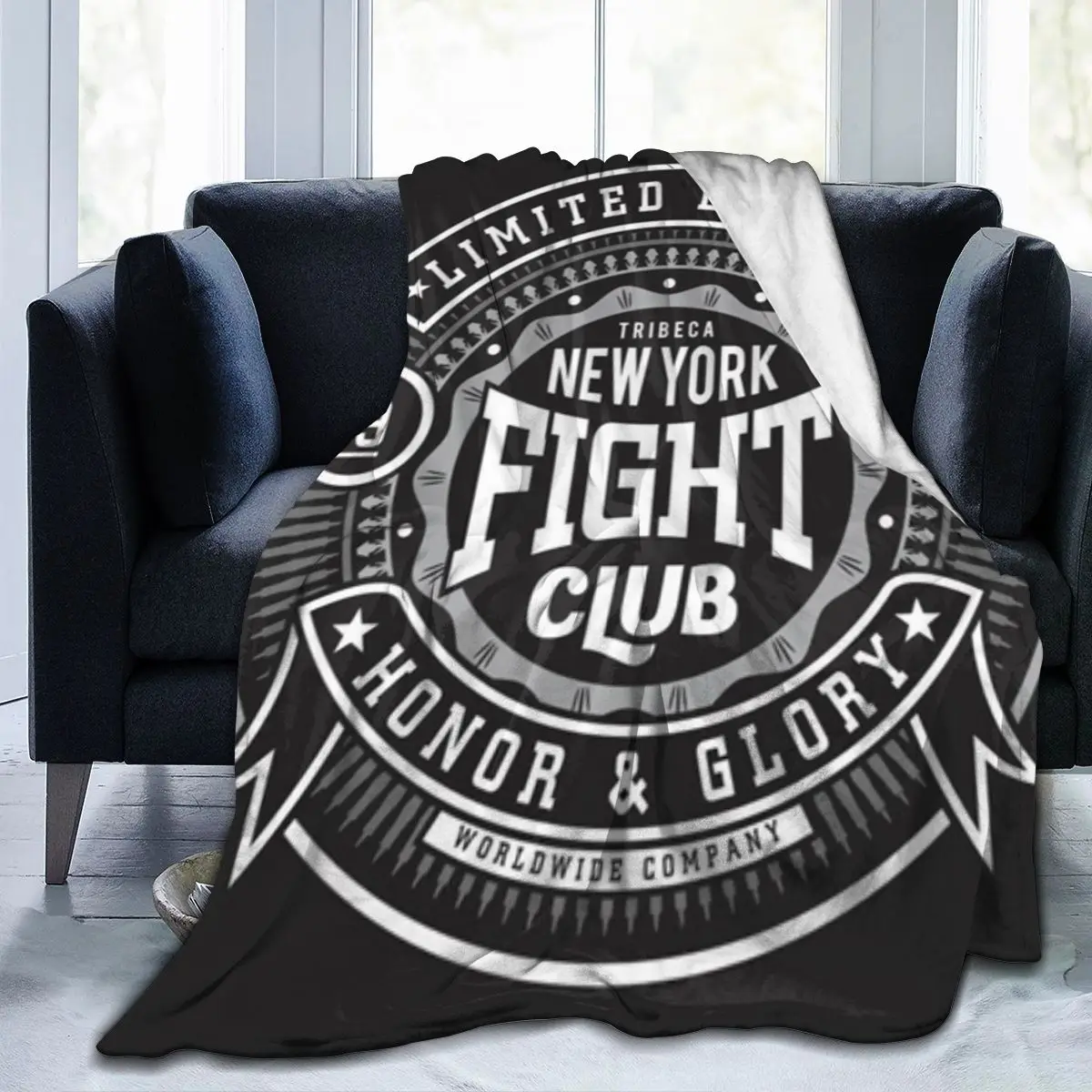 

New York Fight Club Calligraphy Artwork Super Soft Fleece Bed Blankets Sofa Couch Dropship Wholesale Flannel Throws