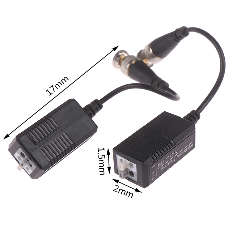

2pcs 300M Distance UTP Video Balun Twisted CCTV Balun Passive Transceivers BNC Cable Cat5 CCTV Adapter