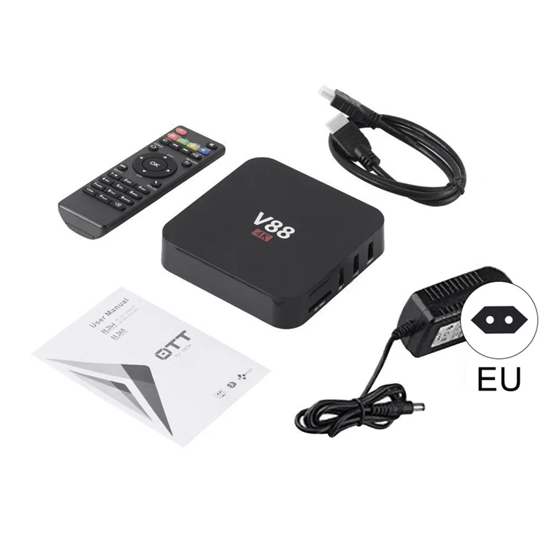 

Home Theater V88 RK3229 Smart TV Set-Top Box Player 4K Quad-Core 8GB WiFi Media Player TV Box Smart HDTV Box Applies to Android