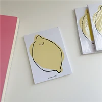 korean ins cartoon cute lemon smiling memo pad creative learning mini notebook school stationery kawaii message paper 50 sheets