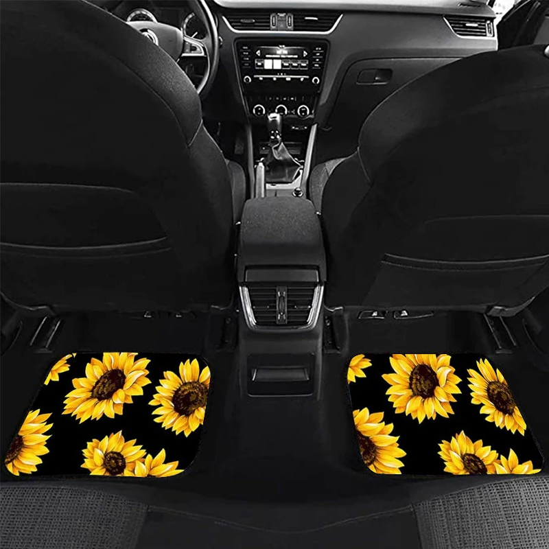 

AUTO KEGAN Fire and Water Soccer Ball Print Fashion Universal Car Floor Mats with Non Slip Rubber Backing For Kia VW Skoda Honda