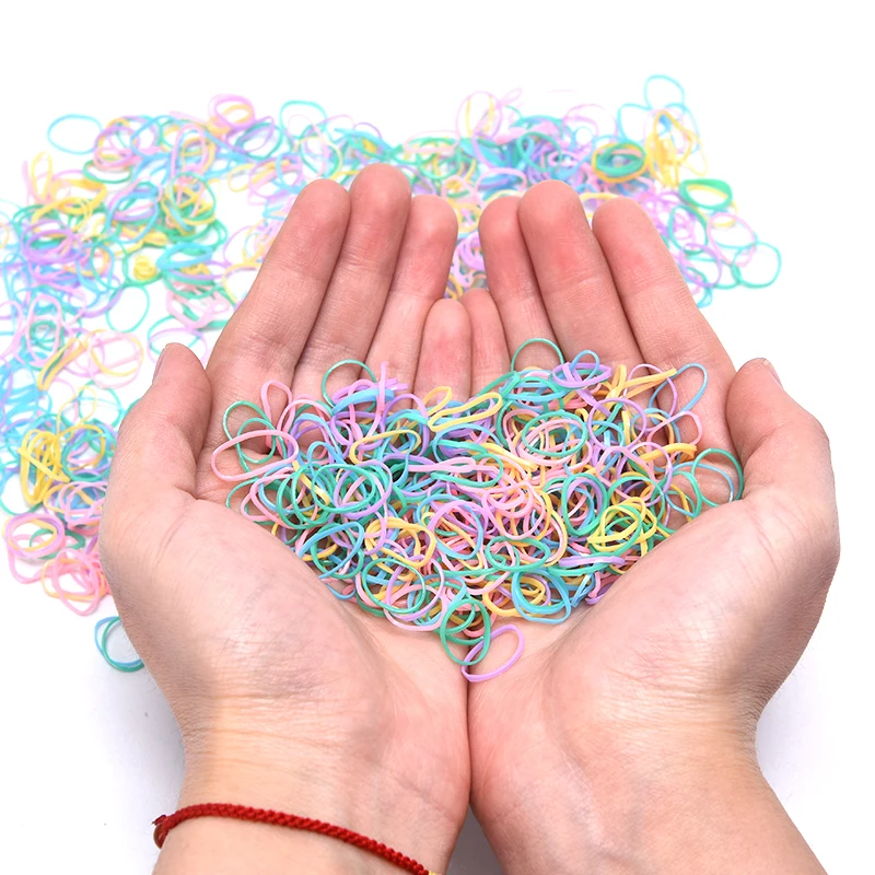 

1000pcs/set Elastic Children Cute Elastic Hair Band For Girl Headband Rubber Band Rope Ponytail Baby Hair Accessories