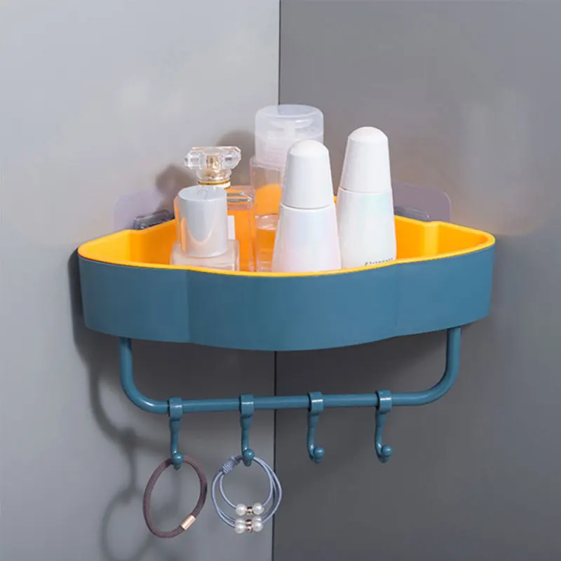 

Wall Corner Shower Shelf Triangle Rack With Hook Bathroom Shelve Shampoo Shower Shelf Holder Kitchen Storage Rack Organizer