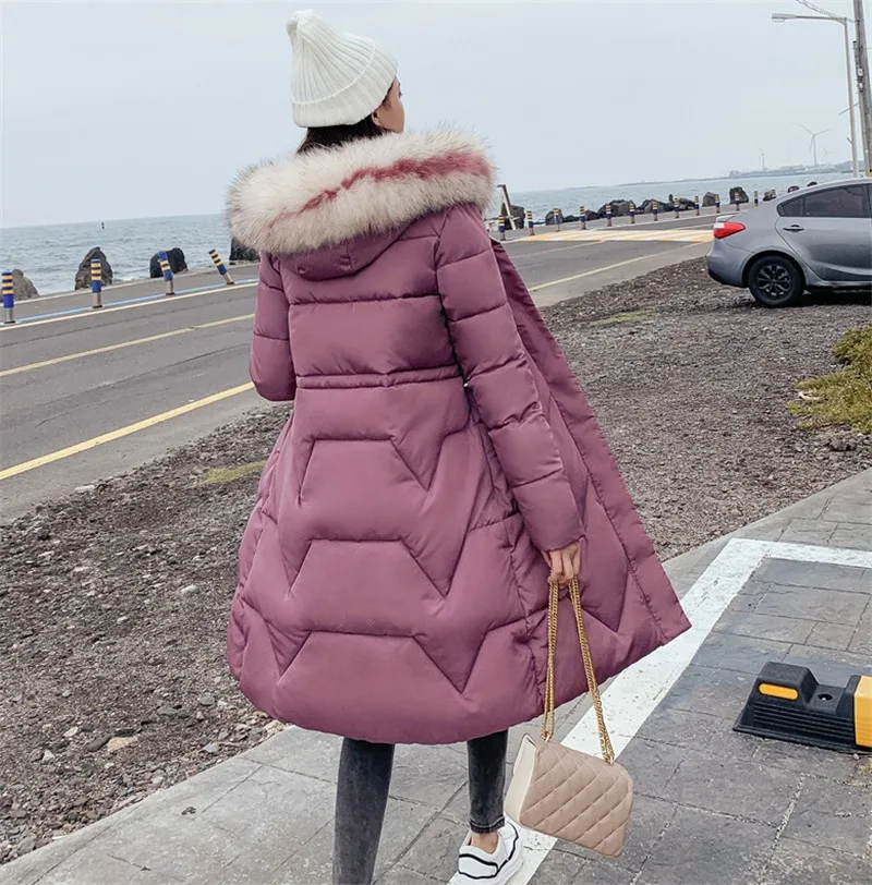 Autumn Winter New Warm Down cotton Jacket Women Hooded Fur collar Cotton Jackets Women's Korean Casual Plus size Parkas F921