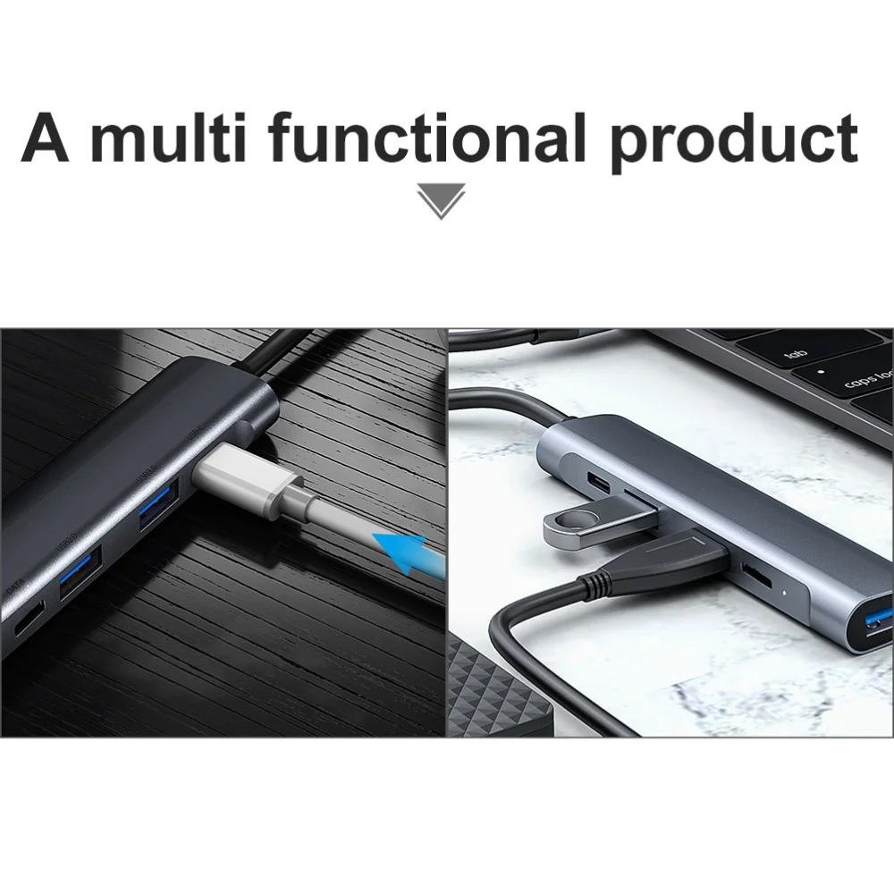 

USB Hub Type 5 in 1 Adapter Splitter Multiple Ports USB Docking Station