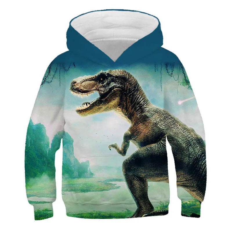 boys hoodies winter 3d printed cartoon dinosaur realm pullover kids funny harajuku fashion top boys girls super cool hoodies free global shipping