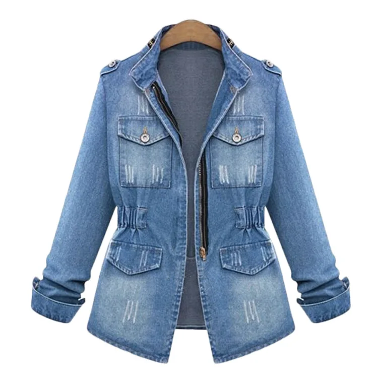 

Denim Jacket coat Female Loose Korean Short women's Plus size denim jacket Spring Autumn New Wild long-sleeved Shirt Girls Retro