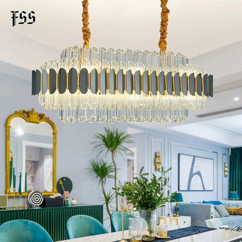 Новинка хром круглая хрустальная люстра Fss для гостиной светодиодная лампа