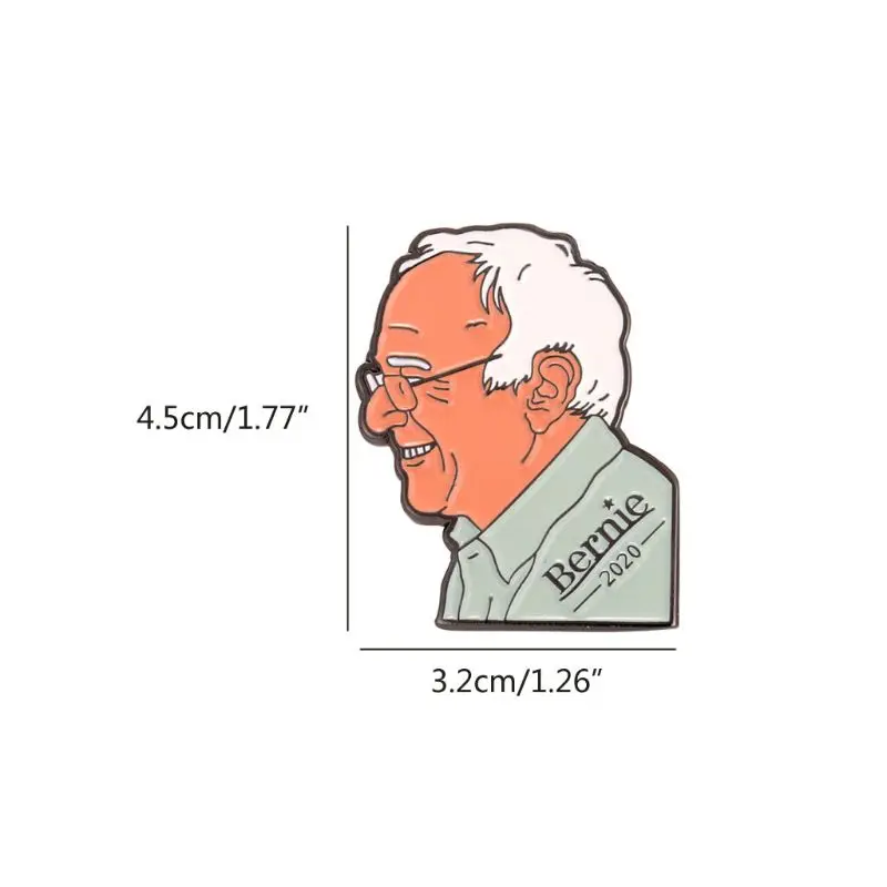 Эмалированная брошь с отворотом Bernie Sanders анти Трамп эмалированная брошка