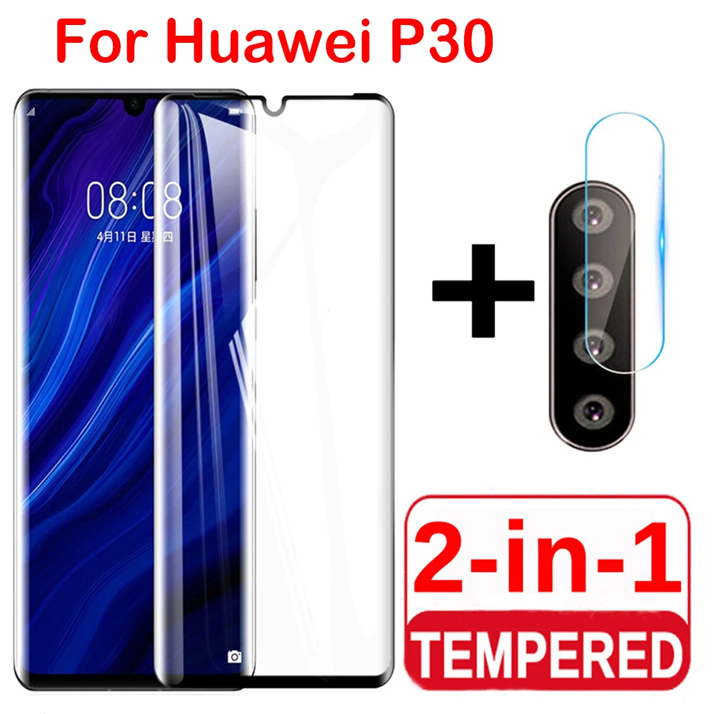 Защитное стекло для экрана и объектива камеры смартфона Huawei P30/P30 lite