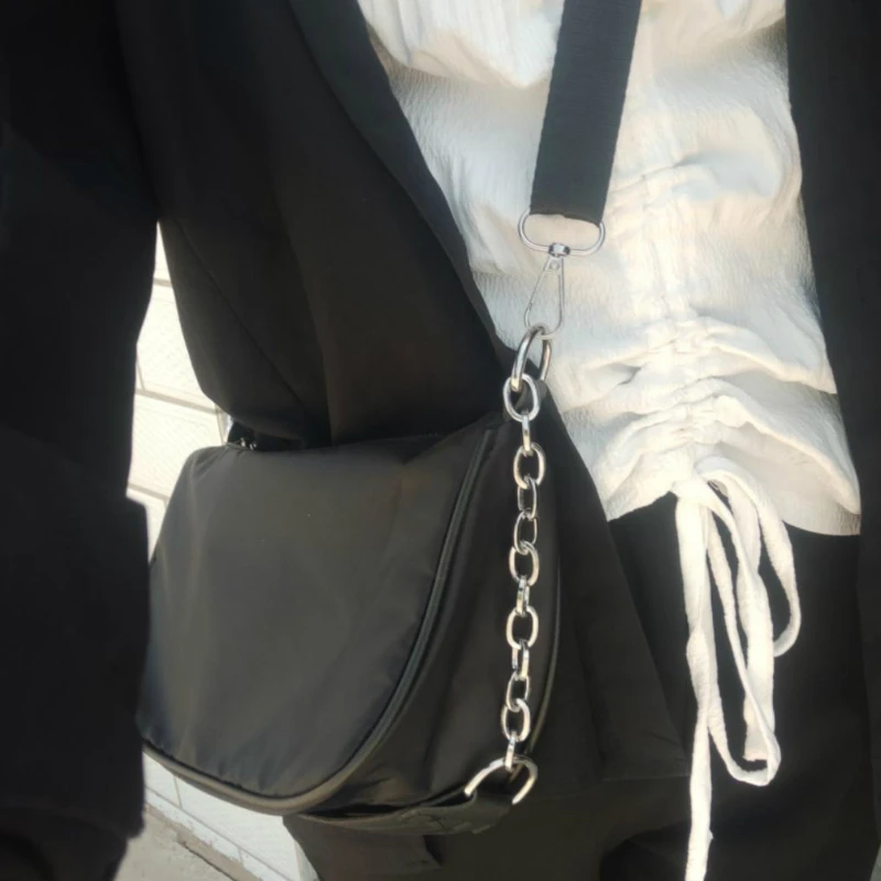 Водонепроницаемая нейлоновая черная сумка на плечо для женщин дамские сумочки