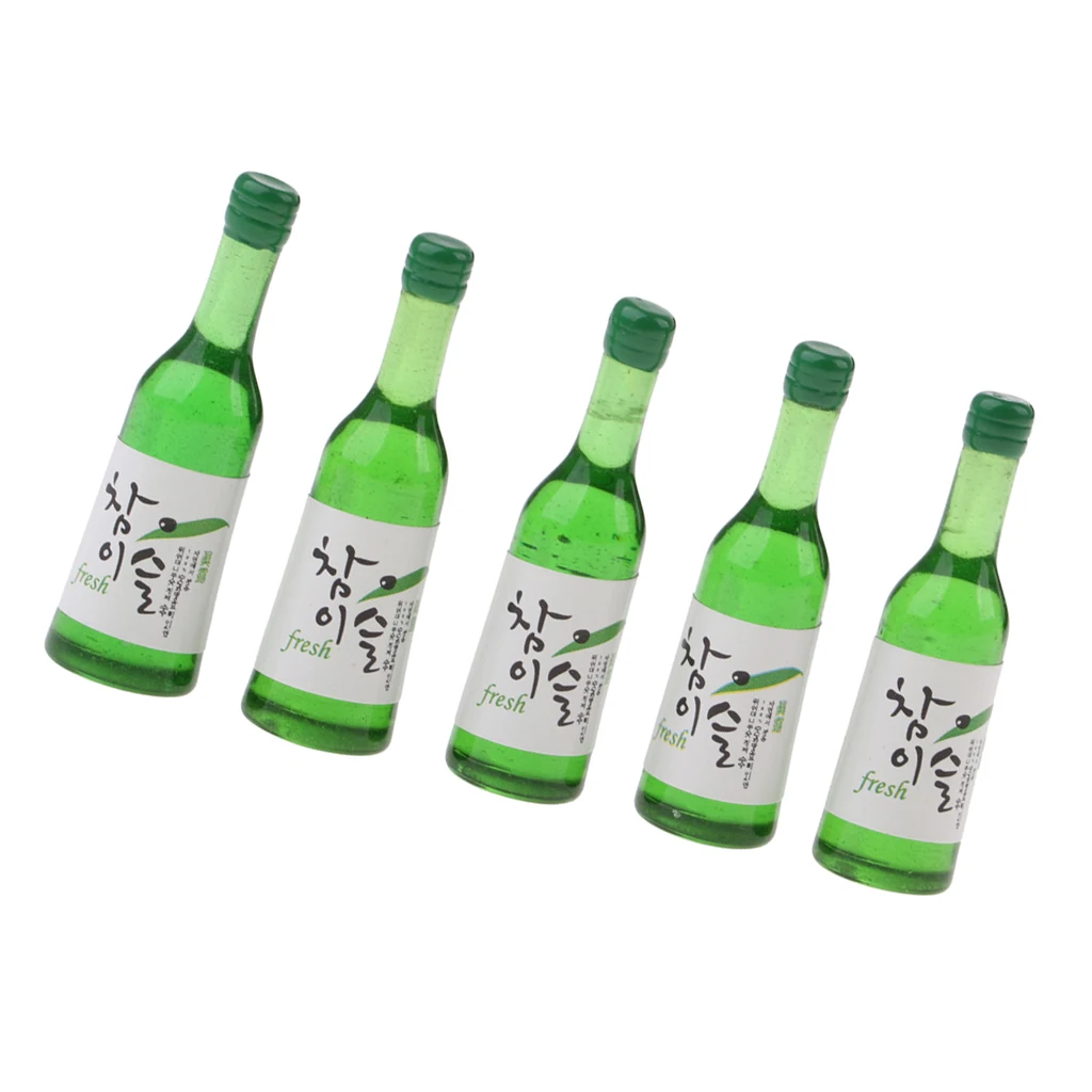 

Set of 5 Pieces Miniature Shochu Bottles Model Dollhouse Food