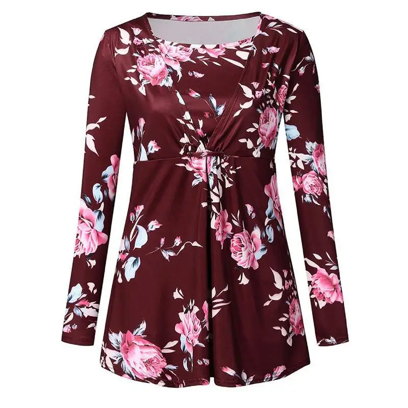 Новый европейский и американский пуловер с длинным рукавом для кормящих женщин