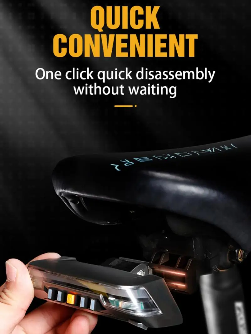 

2021 Intelligent Light-induced Bicycle Taillight Cycling 2000 MA Wireless Control Tail Light 8 Modes IPX6 Steering Rear Light