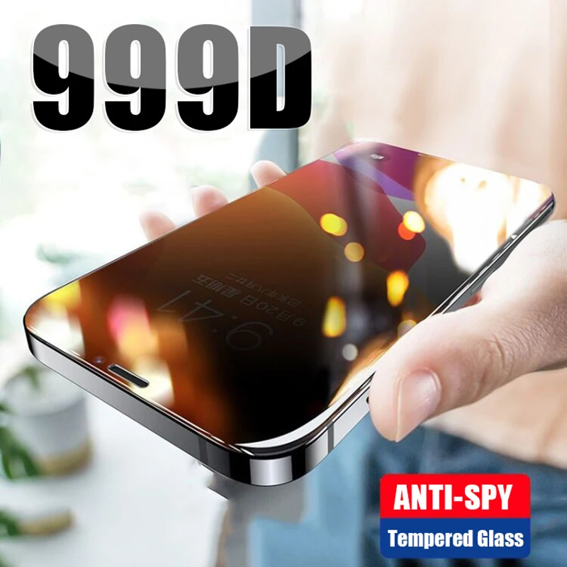 

999D Anti Spy Tempered Glass For iPhone 11 Pro 12 XS Max X XR Screen protector On The For iPhone 7 8 6 6S Plus SE Privacy Glass