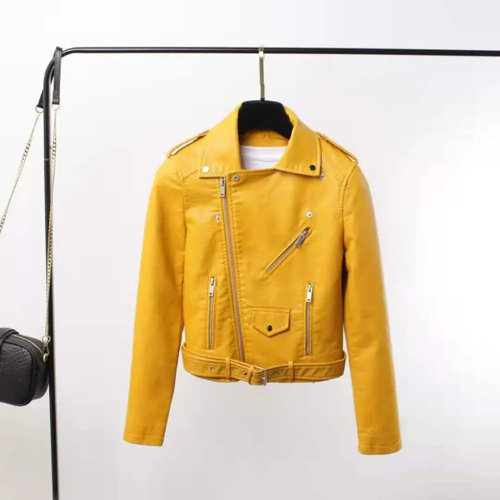 

2020 Spring and Autumn Fashion Short Lapel Motorcycle Leather Jacket