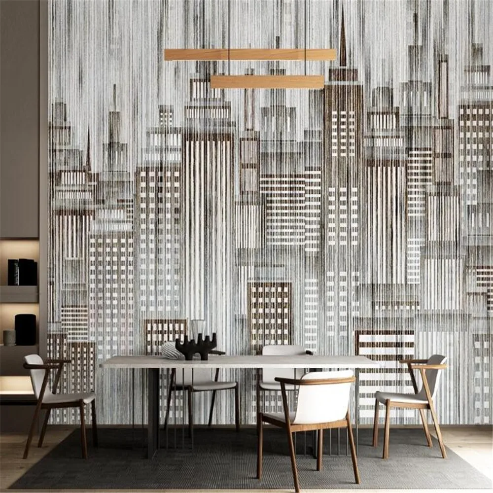 Настенный ретро фон с вертикальной полосой и изображением города милофи в