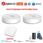 Смарт-датчик температуры и влажности TuyaSmartLife App ZigBee, хаб с Zigbee Gateway через Alexa Google Home, для умного дома