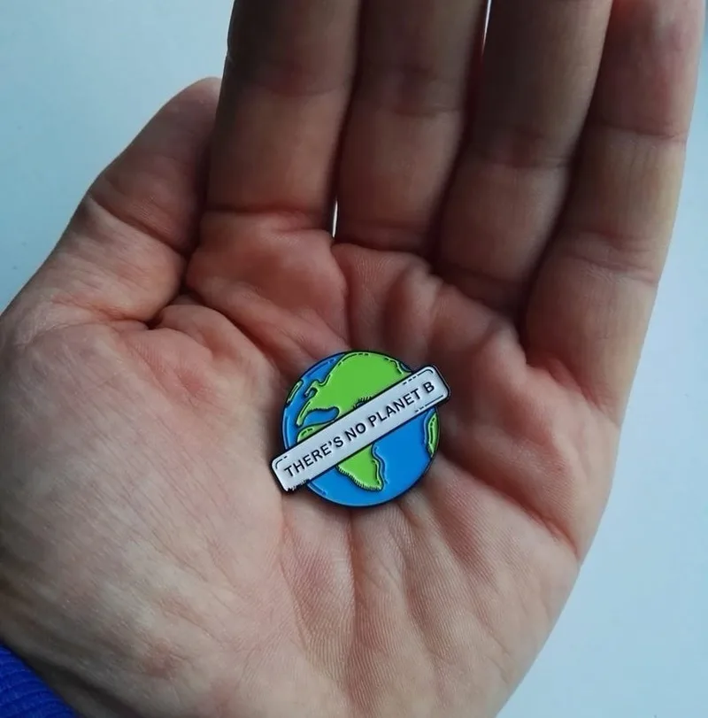 

There's No Planet B - Climate Change - Earth Enamel Pin - Save The Earth Environmental Green Eco Sustainable