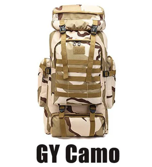 GY CAMO Открытый спортивный Молл 3P сумка 80L водонепроницаемый альпинистский Пешие прогулки военный тактический рюкзак сумка Кемпинг Альпинизм - Цвет: GY CAMO