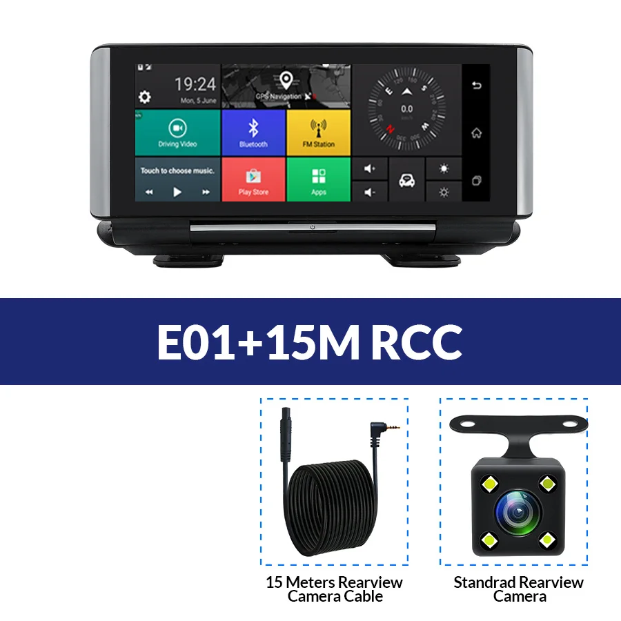 E01-15M RCC E-ACE E01 Автомобильный видеорегистратор gps 4G навигационный трекер " Android 5,1 Автомобильная камера wifi 1080P ADAS видео рекордер для автомобильных навигаторов туризма - Название цвета: E01-15M RCC