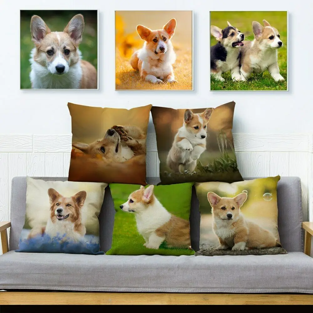Милый вельш корги пемброк чехол для подушки с принтом собаки квадратные чехлы
