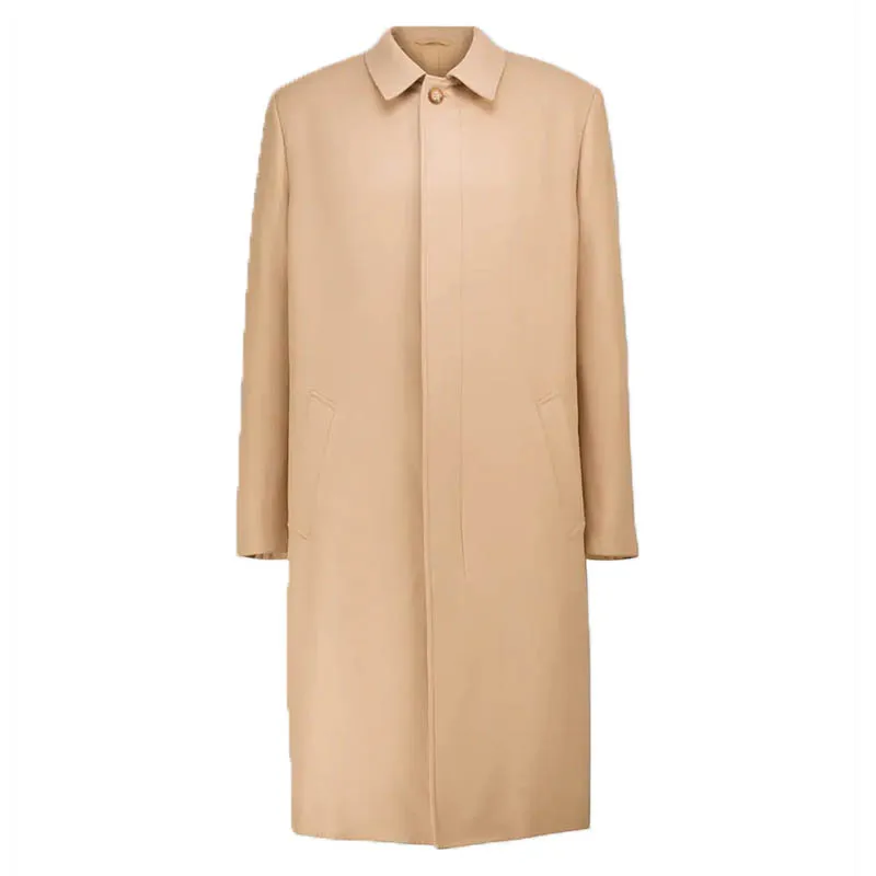 Пальто мужское длинное кашемировое до колен модная утепленная шерстяная