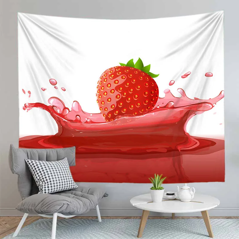 3D милый гобелен с клубникой декорация для дома стен ткань гостиной скатерть