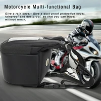 motorcycle multi functional bag waterproof hanging handlebar pouch with cover for motorcycle bicycle camping riding accessories